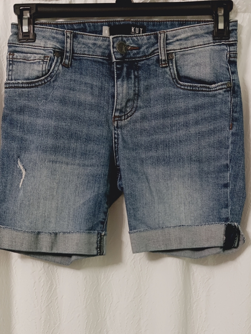 KUT From the Kloth Mid Wash Denim Shorts